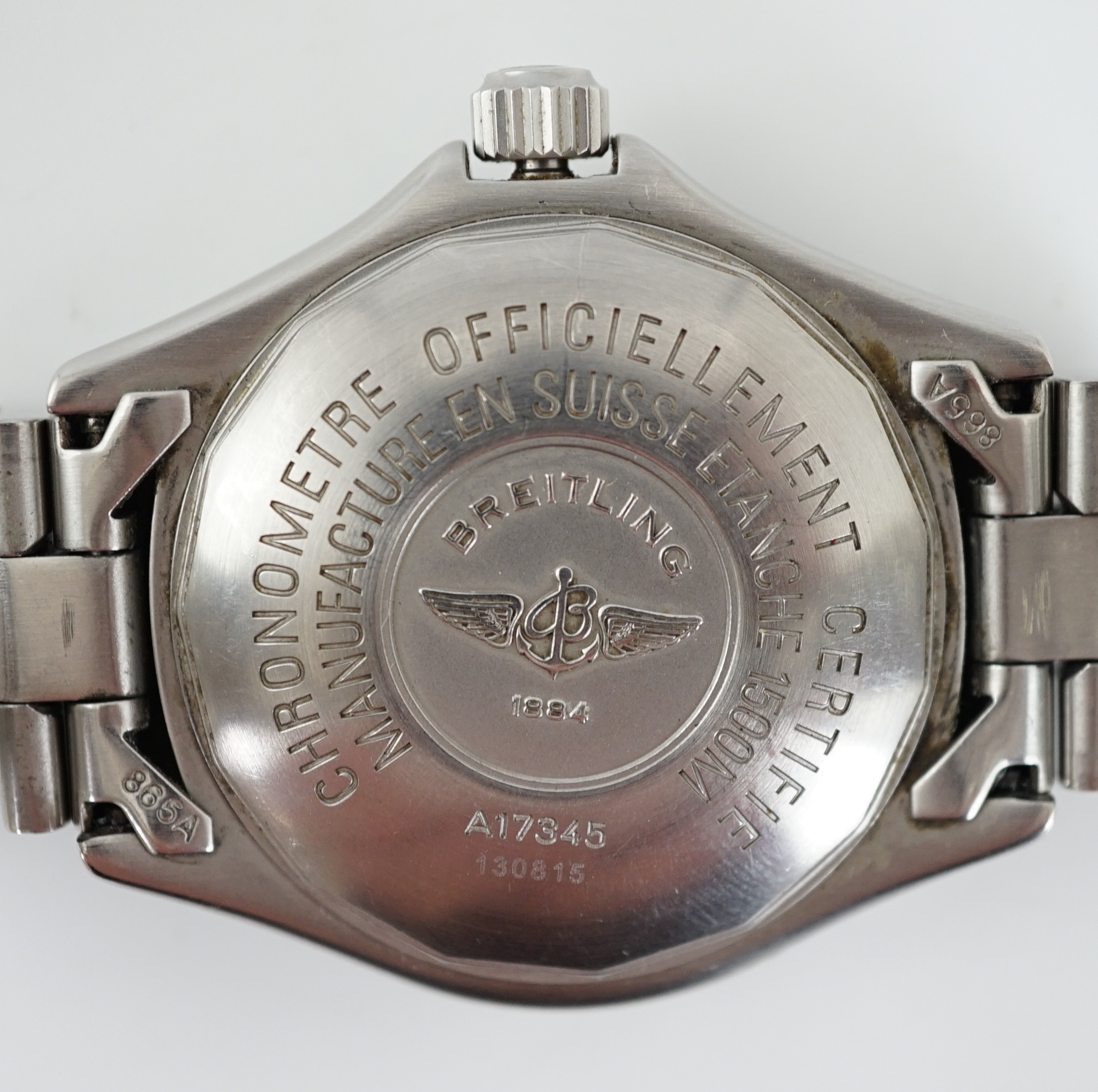 A gentleman's stainless steel Breitling Super Ocean Professional Automatic wrist watch